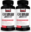 FORCE FACTOR Forebrain Advanced, 2-πακέτο, Booster εγκεφάλου, συμπλήρωμα εγκεφάλου για υποστήριξη μνήμης, συγκέντρωση, εστίαση, σκέψη, και ψυχική ενέργεια, ισχυρά συστατικά που λειτουργούν γρήγορα, 120 κάψουλες