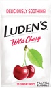 Luden's Sore Throat Relief Lozenges for Minor Everyday Irritation & Kuru Mouth, Wild Cherry Flavored Drops, 30 Count Count