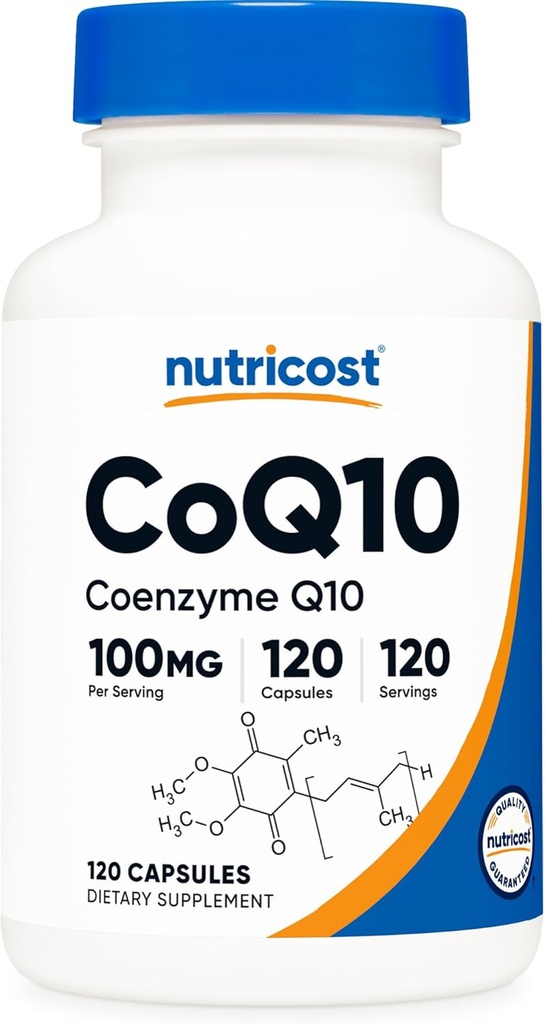 Nutricost CoQ10 100 mg, 120 Vegetarian Capsules, 120 Hizmet - Yüksek Absiyon, Vegetarian, Non-GMO, Coenzyme Q10