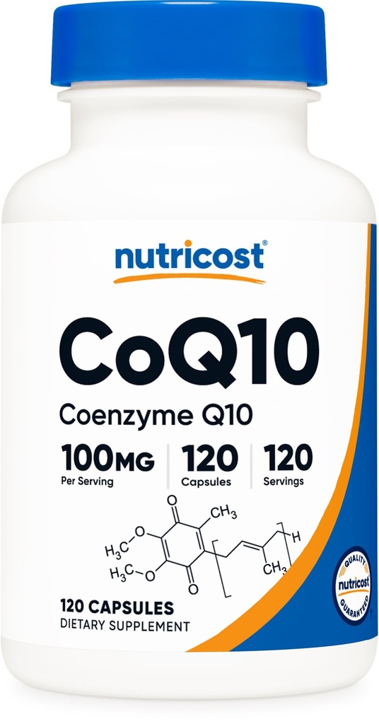 Nutricost CoQ10 100 mg, 120 Vegetarian Capsules, 120 Hizmet - Yüksek Absiyon, Vegetarian, Non-GMO, Coenzyme Q10