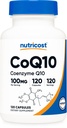 Nutricost CoQ10 100 mg, 120 Vegetarian Capsules, 120 Hizmet - Yüksek Absiyon, Vegetarian, Non-GMO, Coenzyme Q10