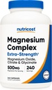 Nutricost Magnezyum 500 mg, 240 Capsules - Magnezyum Oksit, Citrate ve Glycinate - Gluten Free and Non-GMOMO