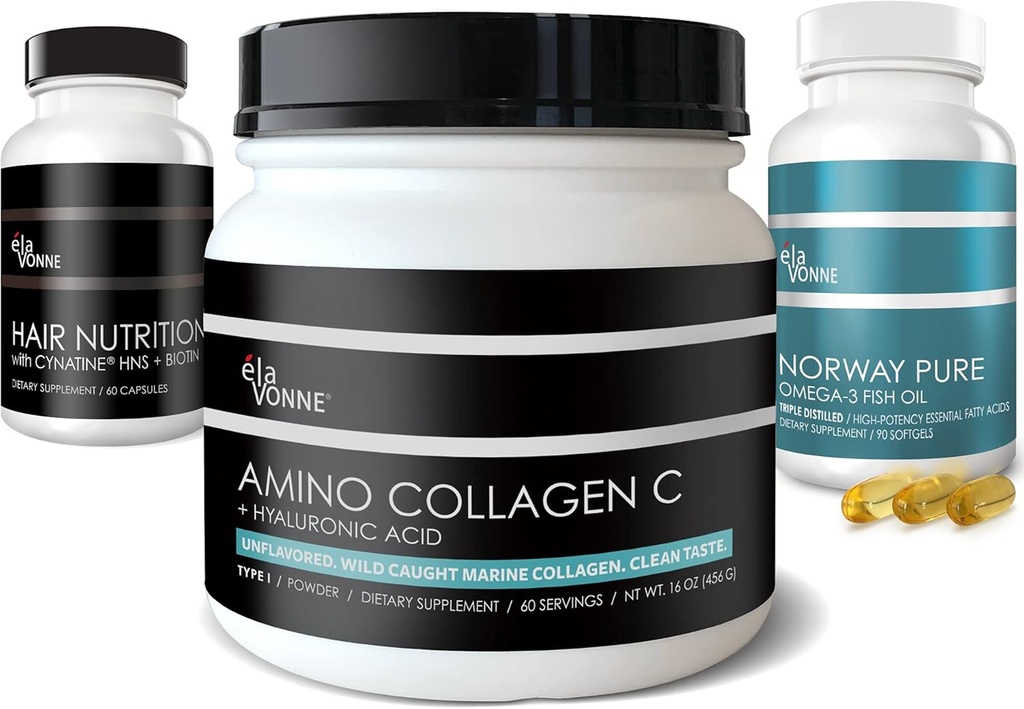 Marine Collagen + Vitamin Saçlar + Omega-3 Balık Yağı - Güzellik Beslenme Trifecta Sche - Skin, Nails, Ortaklar, Aging Nutraceuticals