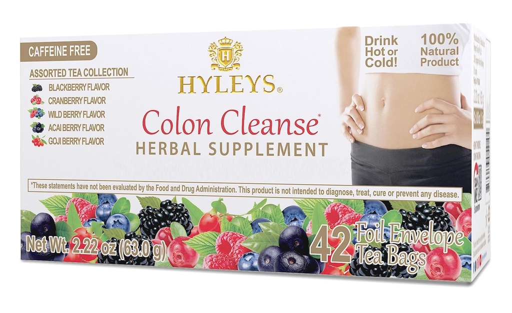 Hyleys Colon Cleanse Tea Assorted Flavors - 42 Çay Çantası (12 Paket - 504 Çay Çanta Toplam)