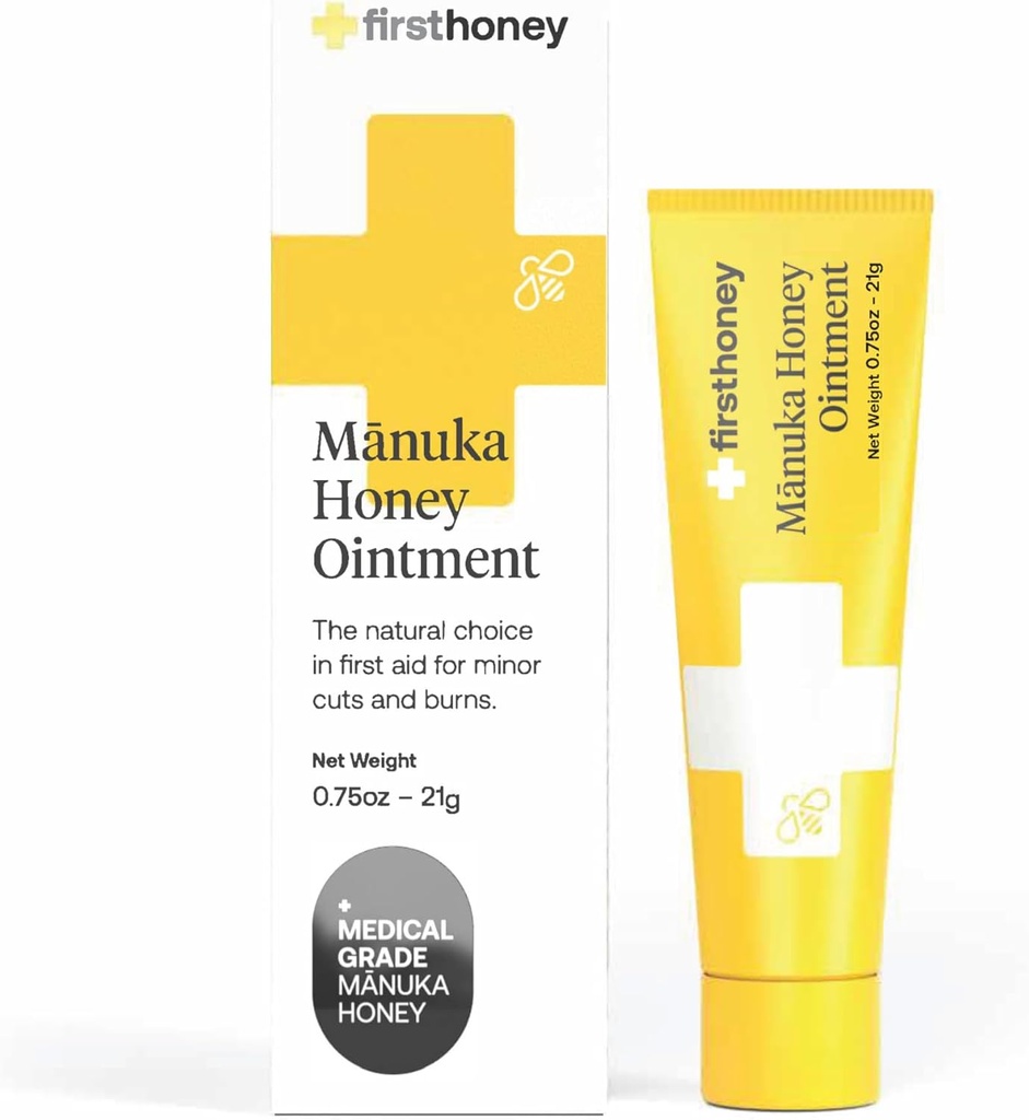 İLK HONEY Manuka Yara Ointment [.75oz - 21g] | Hızlı Yara Tamir Gel | Skin & Burns için Hızlı Yardım | Manuka Honey Yeni Zelanda'dan | Antibiyotik Free Burn Care, Scar Gel, Giying Aid