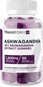 TransformHQ Ashwagandha Gummies 1,200mg, 60 Gummies (Mixed Berry Flavor) - Ashwagandha Herbal Extract Supplement - 30 Servings, Gluten Free, Non-GMO