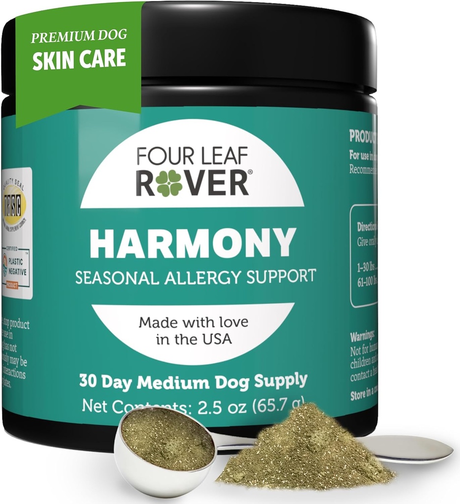 Harmony - Köpekler için Quercetin ile Skin & Coat Supplement - Mevsim ve Çevre Enerjileri için Histamine Destek - Veterinarian Formulated