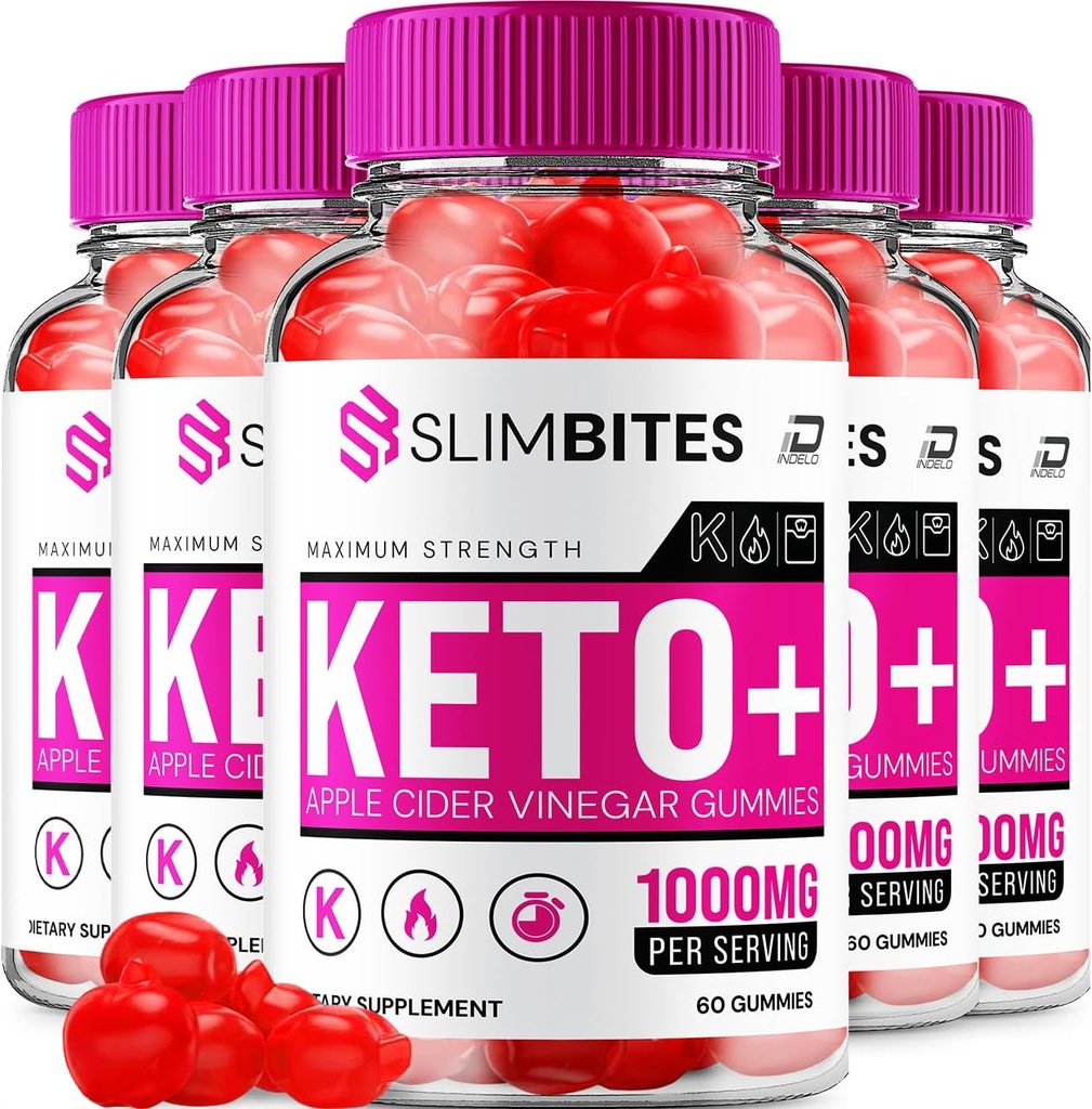 Slim Bites ACV Gummies Supplement - Slimbites Keto + ACV Gummies Apple Cider Vinegar 1000MG, Slim Bites Keto Gummies Yorumlar, B12 (5 Pack - 300 Gummies)