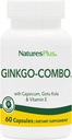 Natures Plus Gingko-Combo - 120 mg, 60 Vegan Capsules - Ginkgo Biloba - Vegetarian, Gluten-Free - 60 Hizmetler