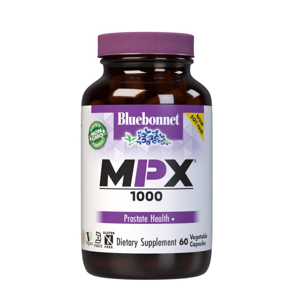 BlueBonnet Beslenme MPX 1000 Prostate Support - Prostate Health Supplements for Men - Saw Palmetto, Candy Seed, Sting Nettle, Beta Sitosterol & Plant Sterols - Non-GMO, Vegan - 60 Capsules