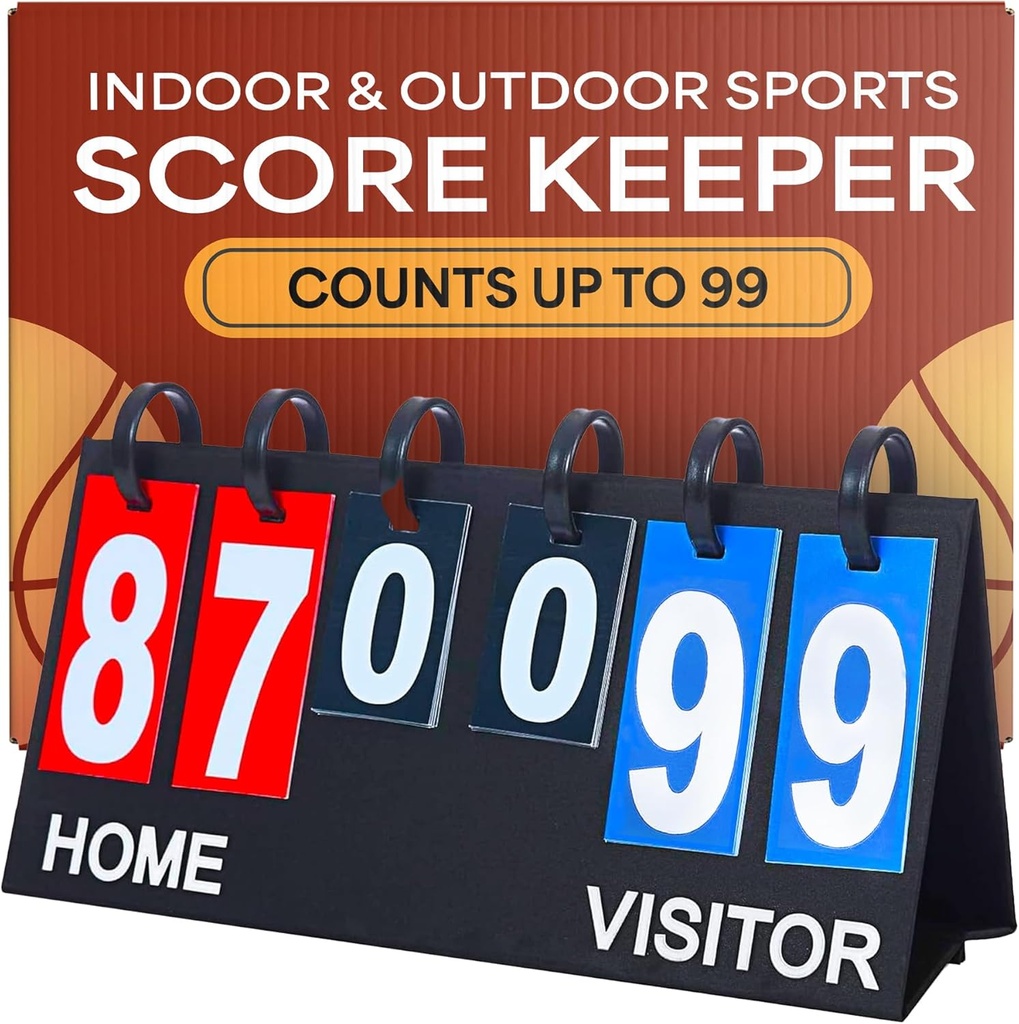 Upstreet Scoreboard/Score Keeper for Kapalı & Açık Spor - Ping Pong/Baseball /Tennis/Basketball Puanı veya Varsity Scoreboards/Volleyball Scorekeeper - Portre Flips up to 99
