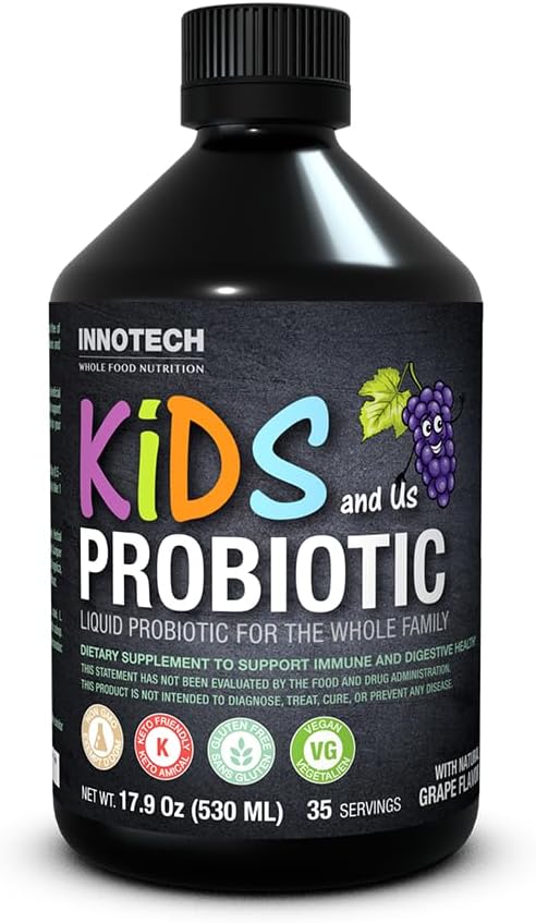 INNOTECH Beslenme: Çocuklar ve Us Liquid Probiyotik, Grape Flavour - 530 ml