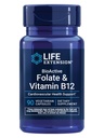 Επέκταση ζωής BioActive Folate & Βιταμίνη B12, προάγει την υγεία της καρδιάς, του εγκεφάλου και του γαστρεντερικού συστήματος, μη ΓΤΟ, χωρίς γλουτένη, χορτοφάγους, 90 κάψουλες
