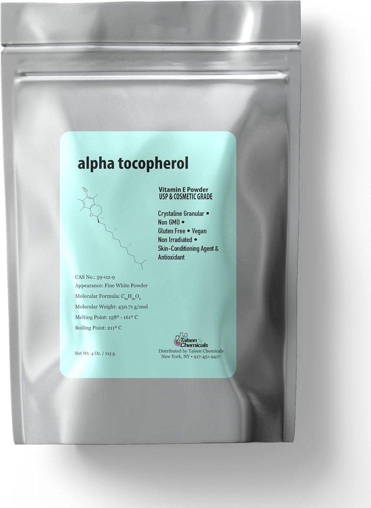 Alpha Tocopheryl Acetate Vitamin E σκόνη για την περιποίηση του δέρματος DIY Καλλυντικό Βαθμού 700 IU Οξική σκόνη (4 ουγγιά / 113 γραμμάρια)