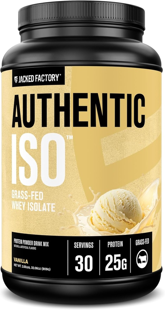 Αυθεντικό ISO βαλσαμωμένο εργοστάσιο Whey Protein Isolate Powder - Χαμηλός υδατάνθρακες, μη ΓΤΟ πρωτεΐνη οικοδόμησης μυών w/No fillers, μετά την αποκατάσταση προπόνηση - 30 εξυπηρετούν, Βανίλια