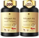 Hızlı Dissolve Vitamin D3 5000IU ile ve Magnezyum - Quick Nutrient Abors-Sugar Free Chewable Supplement for Bones Strength, Teeth, Muscle, Immune Health,200 Hızlı Melt Tabletleri için