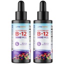 Vitamatic 2 Packs Fast Acting Liquid Vitamin B12 5000 mcg (Methylcobalamin) - Natural Berry Flavor - Sublingual Supplement - Faster Abors - 2 OZ