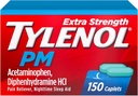 Tylenol PM Extra Strength Nighttime Pain Reliever & Sleep Aid Caplets, 500 mg Acetaminophen & 25 mg Diphenhydra HCl, Nighttime Aches & Pains, Non-Habit Form, 150 ct