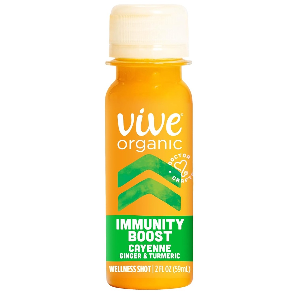 Vive Organic Immunity Boost Cayenne, Ginger & Turmeric Shot (2oz Şişe)
