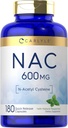 Carlyle NAC N-Acetyl Cysteine 600 mg | 180 Capsules | Peppermint | Free Form Supplement | Non-GMO, Gluten Free