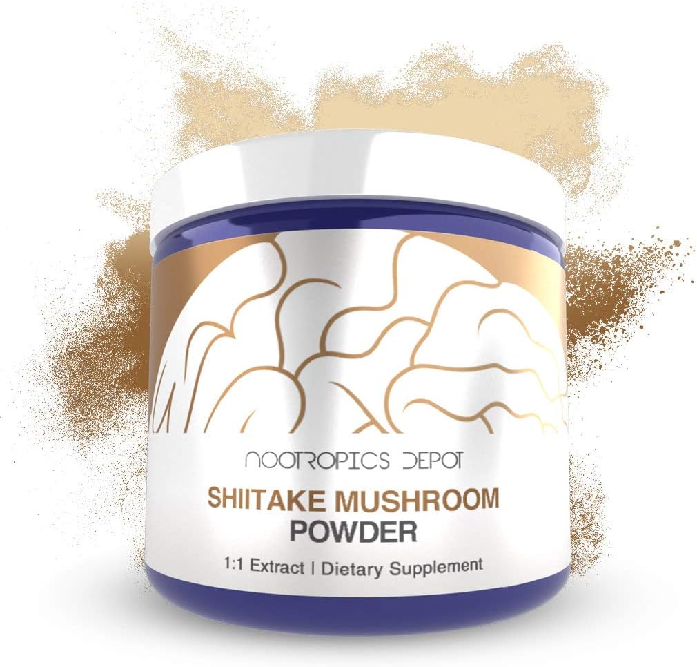 Shiitake Mushroom Toz | 60 Grams | Tüm Meyveli Vücut Kaynağı | Lentinula edodes