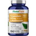 NusaPure Polypodium Nicotinamide 10:1 Extract, 240 mg Ισοδύναμο με 2.400 mg ανά Veg Caps - 150 Count (Non-GMO, Soyfree, Bioperine)