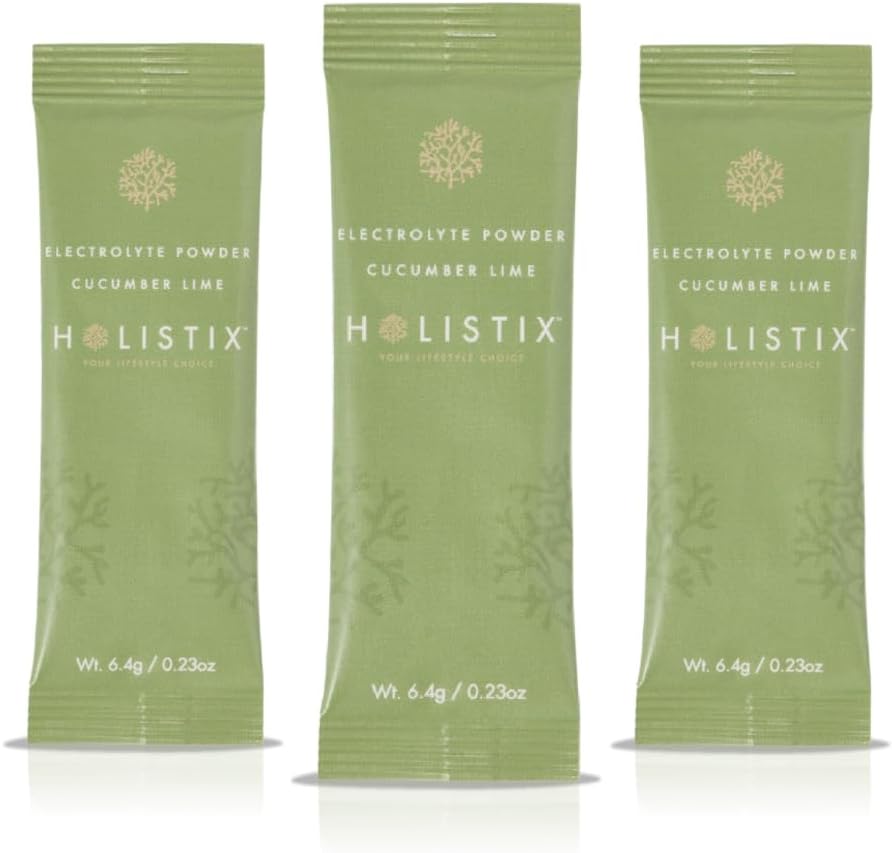 Holistix Electrolyte Toz: Zero Sugar Hydration | İzlandalı Marine Algae | Doğal Flavors | Keto & Paleo Friendly | 12 Stick Packs (Cucumber-Lime)