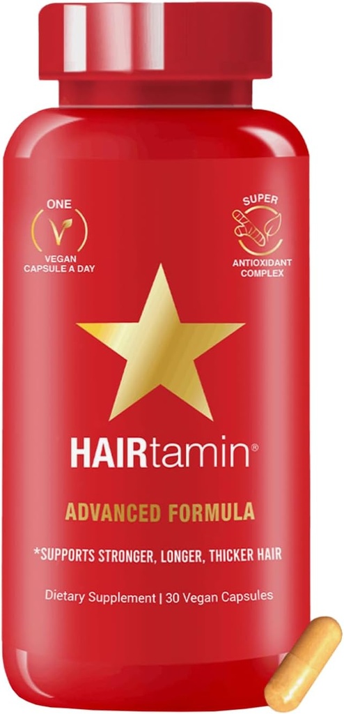 HAIRtamin Vegan Saçları Faster growth | All Natural Biotin Capsules to Support Health Hair, Skin and Nails | 30 Capsules