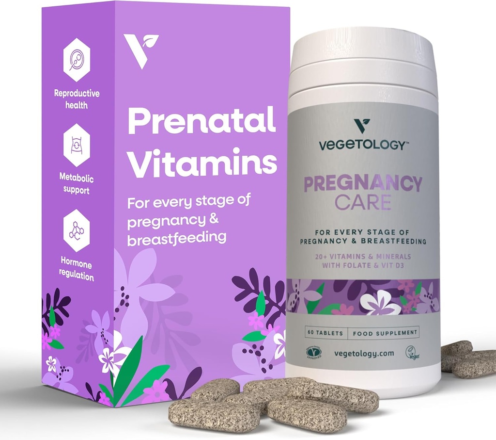 Kadınlar için hamilelikler - Prenatal Vitaminler ve Postnatal Vitaminler Anneleri /20+ Vitaminler, Folate & More - Vegan Prenatal Vitaminler (60 Ct)