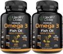 Υγεία Δόση Ωμέγα 3 ιχθυέλαιο – Λεμόνι-Flavored Softgels με EPA & DHA για τον εγκέφαλο, την καρδιά, και την ευεξία Υποστήριξη – Εύκολη στη θόλωση, Δεν Ψάρια Burps – 120 Softgels, Συσκευασία των 2