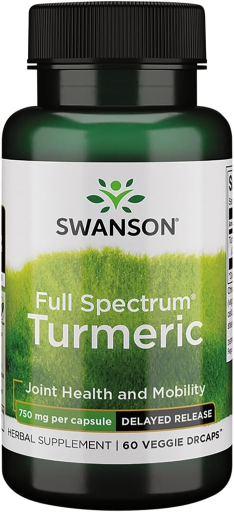Swanson Full Spectrum Turmeric Gecikme 750 Milligram 60 Veg Capsules