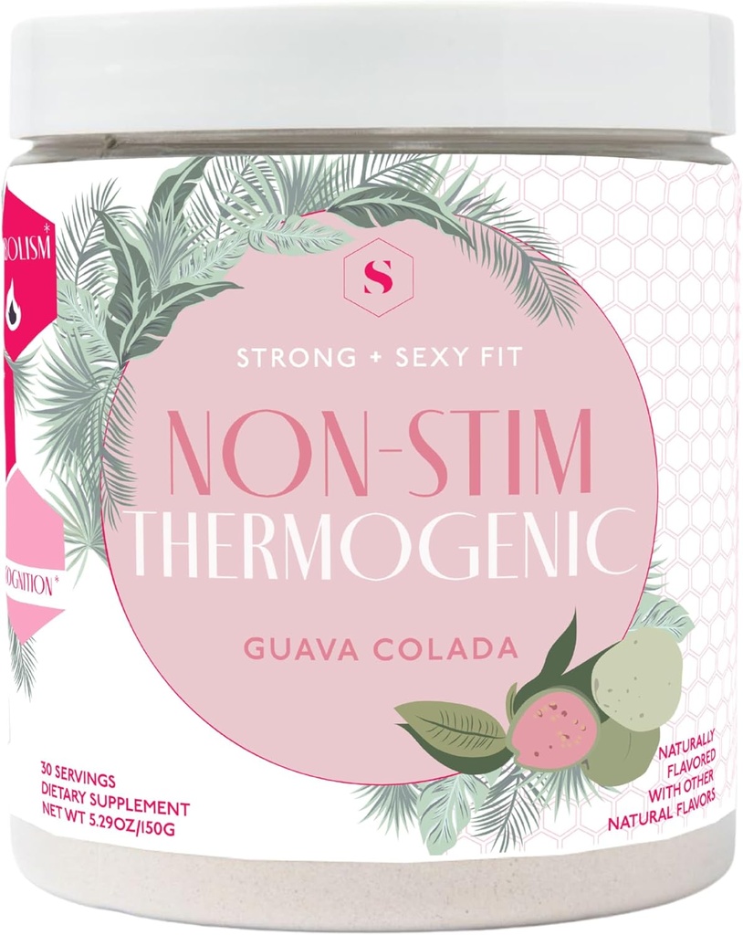 Güçlü + Seksi Fit, Kilo and Diyet Support Health Supplement, Caffeine Free Non Stim Drink Toz for Appetite Control and Metabolism Support, Supplements for Women, Guava Colada Flavor, 30 SVG