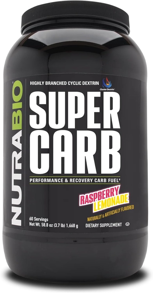 NutraBio Super Carb - 60 υπηρεσίες (Λεμονάδα Raspberry)