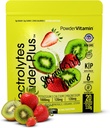 PowderVitamin Electrolytes Powder Plus (20 Servings) Strawberry Kiwi Electrolyte Powder Zero Calorie Keto,0 Sugar,No Maltodextrin,1000mg Potassium,120mg Calcium,120mg Magnesium, Pink Himalayan Salt