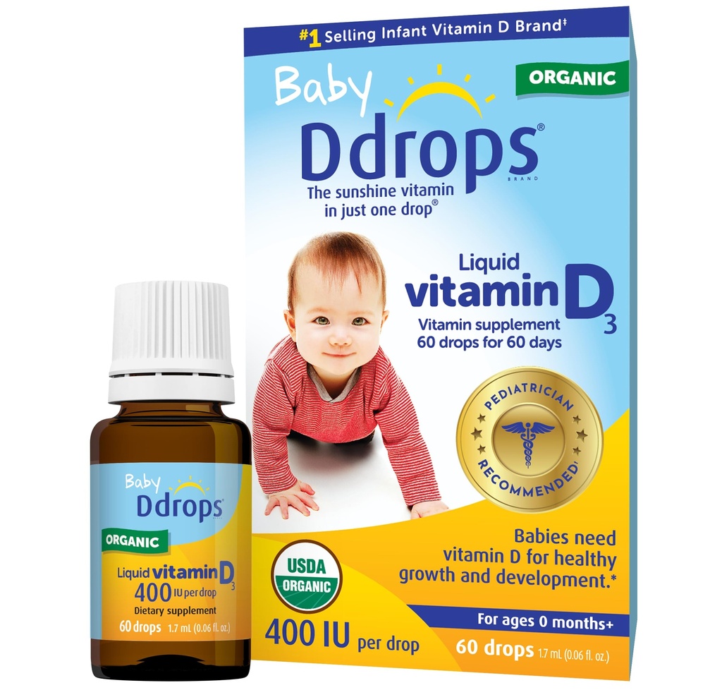 Ddrops Baby 400 IU, Vitamin D, 60 Drops 1.7mL (0.06 Fl. Oz ( 1 )