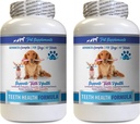PET SUPPLEMENTS & NUTRITION LLC Dog Bad Breath Remedy - Dog Teeth Health Formula - Natural Gum Care - REMOVES Plaque UP - FRESHENS Breath - Dog Selection - 2 Şişe (120 Tedavi)