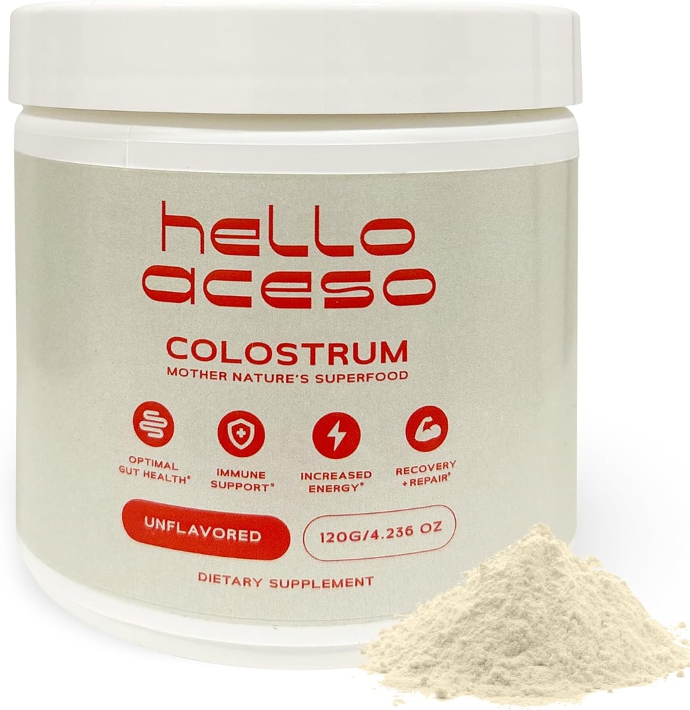 Colostrum Toz (Unflavored) - Immune Support & Energy Boost - Superfood Supplement - Kadın ve Erkekler için Colostrum - Gut Health