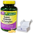 Super B Vitamin Kompleksi Spring Valley- Tabletleri 250 B6 B12 C thiamin biotin folate pantothenic Acid ve riboflavin, Fusion Shop Store