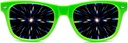 GloFX Ultimate Diffraction Glasses - Green - 3D Prism Rainbow Effect - Great Edm, Festival, Concert, Fireworks, Christmas Lights, and Rave Accessory - Green Frames