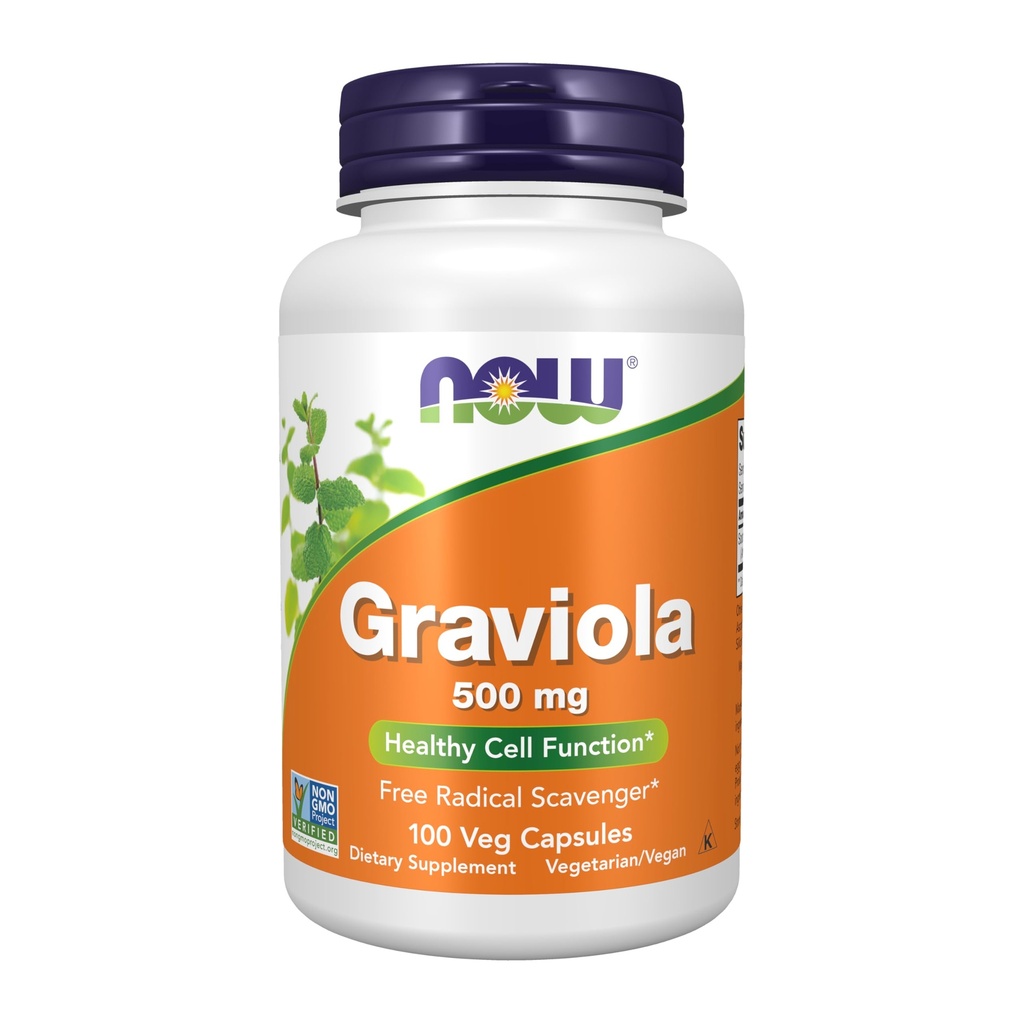 Şimdi Gıdalar Tamamlar, Graviola (Annona muricata) 500 mg, Sağlıklı Hücre Fonksiyonu*, 100 Veg Capsules
