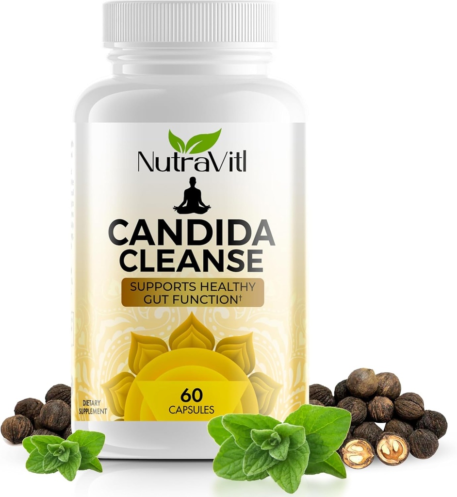 Candida Cleanse (60 κάψουλες) Advanced Intestinal Overgrowth Detox - Περιλαμβάνει το Leaf, το Wormwood, το Μαύρο Καρύδι - Προάγει την Digestive Health & Regularity για γυναίκες και άνδρες