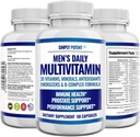 Sadece Erkekler için günlük Multivitamin, Mineraller ve Antioksit ile 35 Vitamin, A C D E, Biotin B12 Folate Magnezyum & Saw Palmetto, Enerji için Focus, Immune & Prostate Health, 60