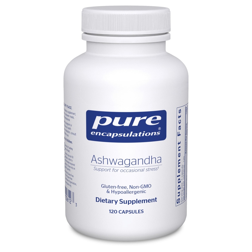 Pure Encapsulations Ashwagandha - 500 mg Ashwagandha Extract - Metabolism & Stres Desteği - Immune Support - GMO Free & Vegan - 120 Capsules