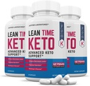 (3 Pack) Lean Time Keto Pills 1275MG New & Geliştirilmiş Formula Contains Apple Cider Vinegar Ekstra Virgin Zeytinyağı Toz Yeşil Çay Broşür 180 Capsules