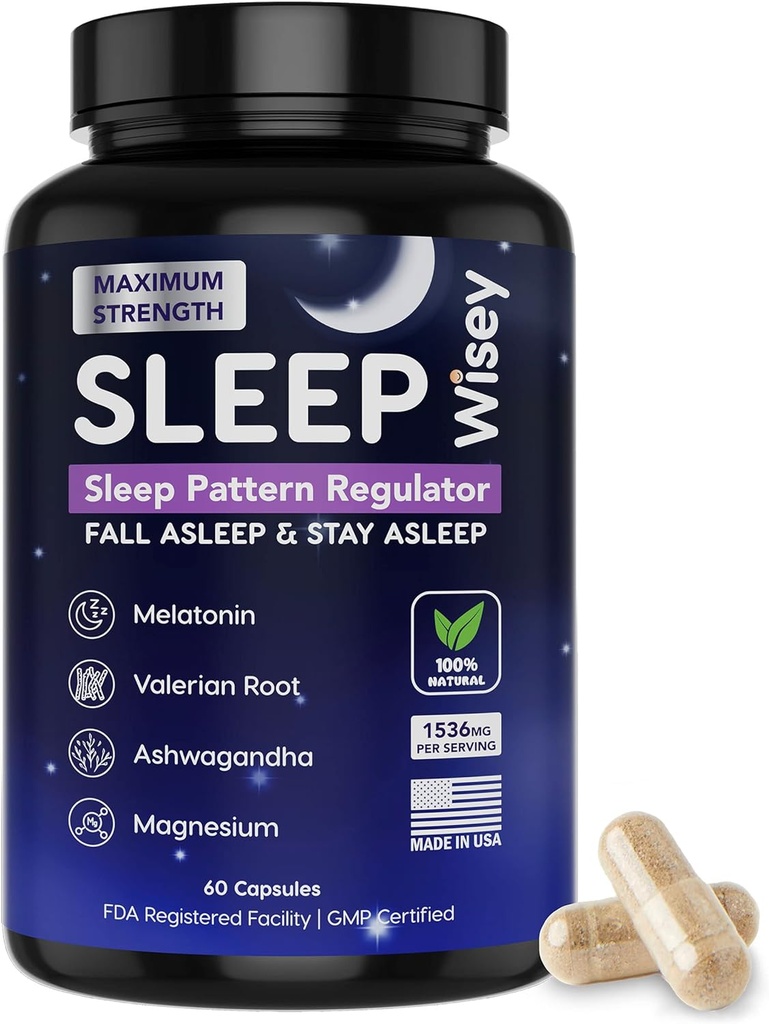 Bilge Doğal Uyku Yardımı - Sağlıklı Uyku ve Rahatlama - Valerian, Melatonin, Magnezyum, Ashwagandha - Non-Habit Form - 60 Capsules