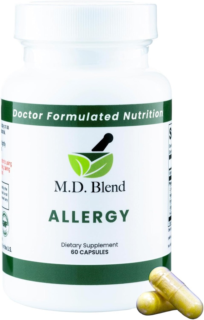 Alerji - Mevsimlik Tüm Enerjiler ve Respiratory Wellness için Kapsamlı Destek - Doğal Malzemeler - Quercetin, Nettle Root, Bromelain, N-Acetyl L-Cysteine - 60 Capsules