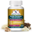 Cancer Sciences Brain Supplements for Memory and Focus - 1.500 mg Brain Health Mushroom Supplement for Yetişkinler & Seniors - High Potency 40 Beta-Glucans for Immune Support & Vitamins, 120 Capsules