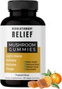 Adaptojenik 4-1 Mushroom Extract Gummies for Focus, Clarity & Immune Support Shi with Lion's Mane, Shiitake, Chaga & MaitakeVeVeganKeKeto-FriendlyTTropical Citrus Flavor