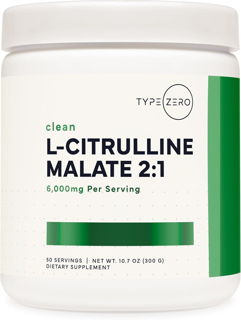 Tip Zero L-Citrulline Malate Toz 2:1 6X (300g | 6000 mg Per | Unflavored) Ultra Clean L Citrulline, Nitrik Oksit ATM, Pre Workout - Nitrous Oksit Vasodilator Supplement