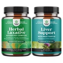 Herbal Laxative Capsules with Probiyotiks and Liver Cleanse Detox & Tamir Formula - Doğal Kolon Detox Digestive Support System - Herbal Liver Support Supplement with Milk Thistle